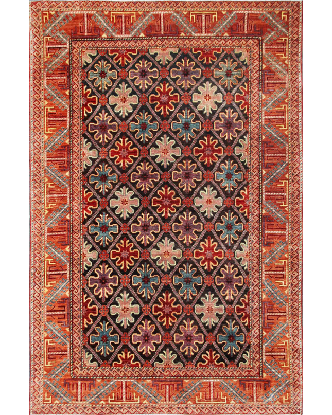 Hand Knotted Humna Wool Rug 6' 7" X 9' 10"
