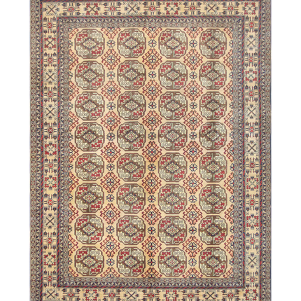Hand Knotted Afghan Wool Rug 6' 8" X 9' 9"