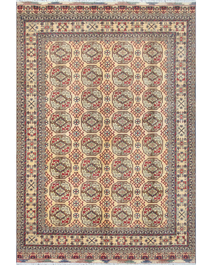Hand Knotted Afghan Wool Rug 6' 8" X 9' 9"