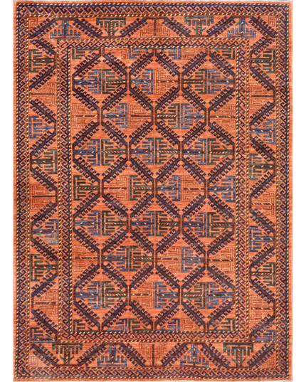 Hand Knotted Humna Wool Rug 6' 5" X 8' 10"