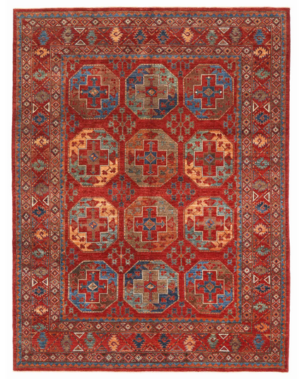 Hand Knotted Humna Wool Rug 7' 4" X 9' 8"