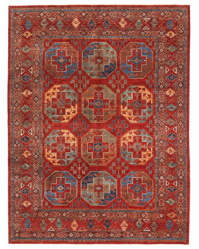 Hand Knotted Humna Wool Rug 7' 4" X 9' 8"