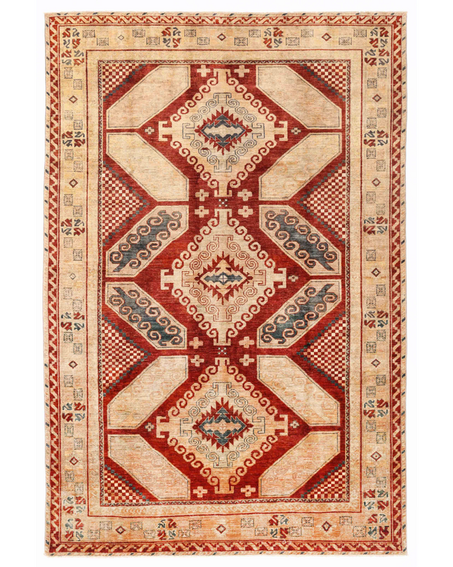 Hand Knotted Humna Wool Rug 6' 6" X 9' 7"