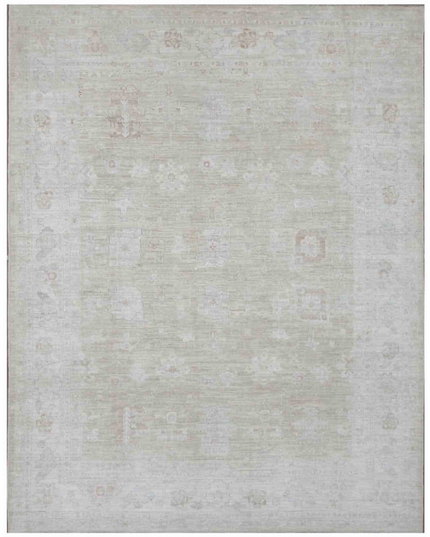 Hand Knotted Oushak Wool Rug 7' 8" X 9' 10"
