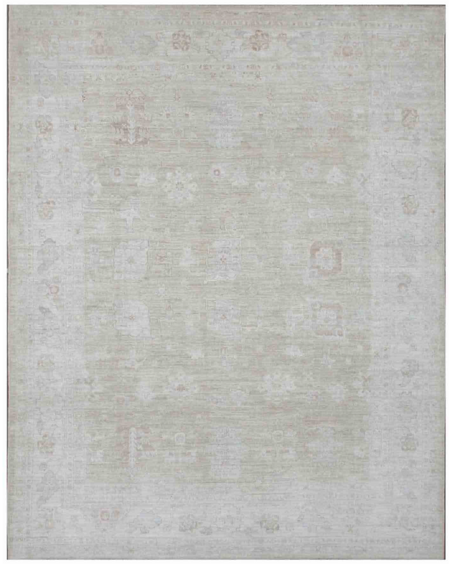Hand Knotted Oushak Wool Rug 7' 8" X 9' 10"