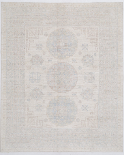 Hand Knotted Khotan Wool Rug 8' 1" X 9' 10"