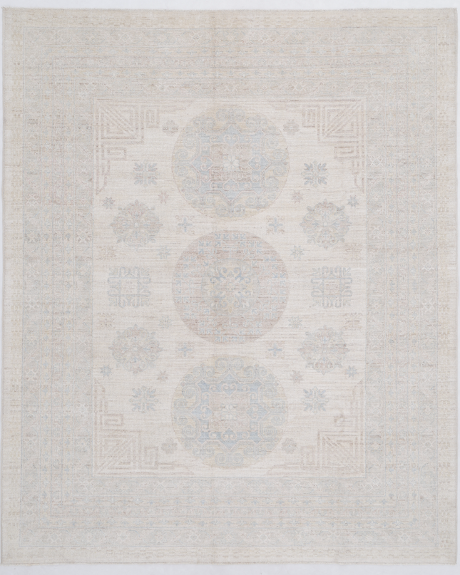 Hand Knotted Khotan Wool Rug 8' 1" X 9' 10"