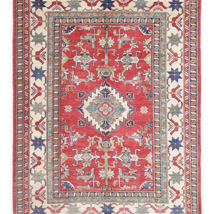 Hand Knotted Kazak Wool Rug 6' 8" X 8' 8"