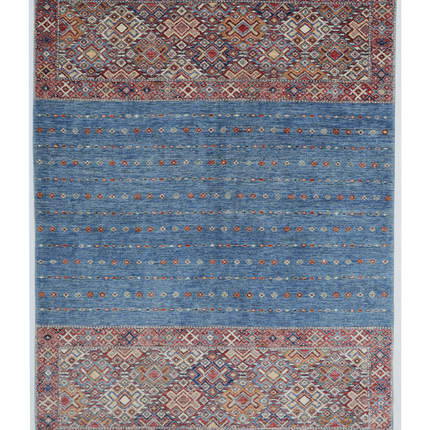 Hand Knotted Khurjeen Wool Rug 5' 0" X 6' 7"