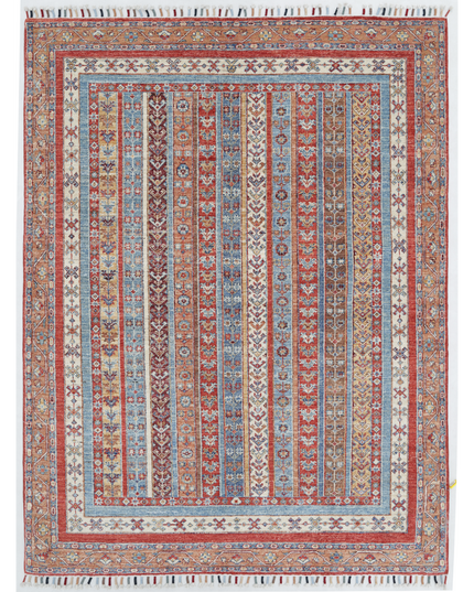 Hand Knotted Shaal Wool Rug 5' 0" X 6' 7"
