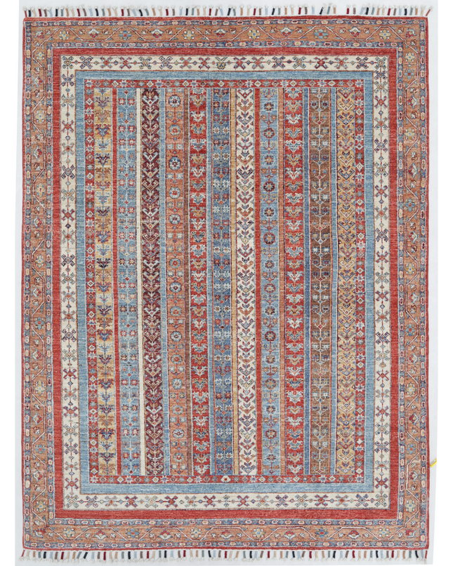 Hand Knotted Shaal Wool Rug 5' 0" X 6' 7"