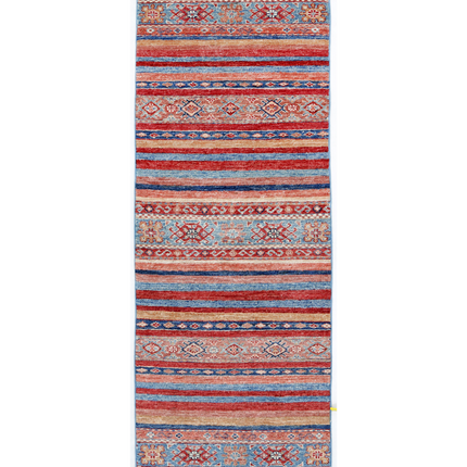 Hand Knotted Khurjeen Wool Rug 2' 0" X 5' 7"