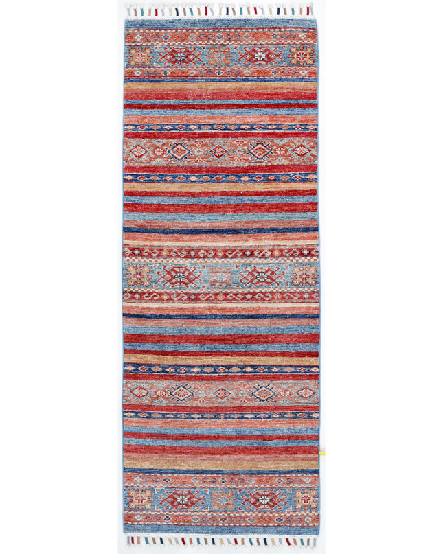 Hand Knotted Khurjeen Wool Rug 2' 0" X 5' 7"