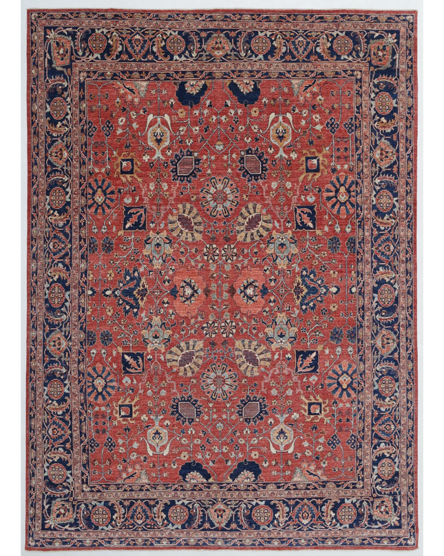 Hand Knotted Ziegler Wool Rug 9' 7" X 13' 5"