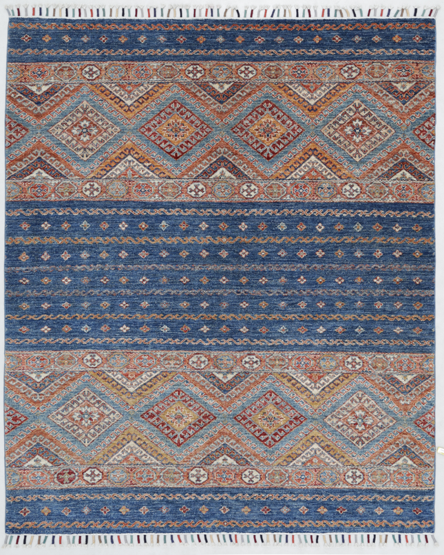 Hand Knotted Khurjeen Wool Rug 4' 11" X 6' 1"