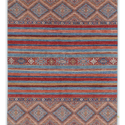 Hand Knotted Khurjeen Wool Rug 4' 9" X 6' 0"
