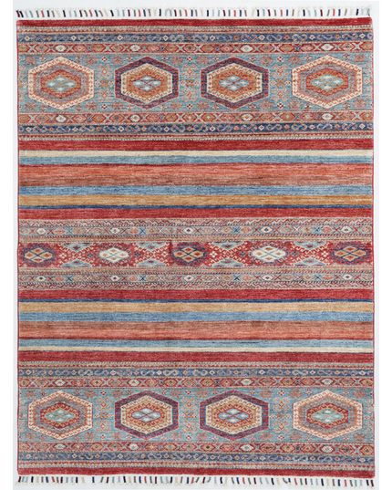 Hand Knotted Khurjeen Wool Rug 5' 0" X 6' 5"