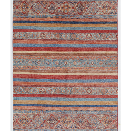 Hand Knotted Khurjeen Wool Rug 4' 11" X 6' 8"