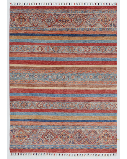 Hand Knotted Khurjeen Wool Rug 4' 11" X 6' 8"