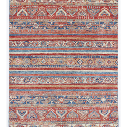 Hand Knotted Khurjeen Wool Rug 4' 11" X 6' 8"