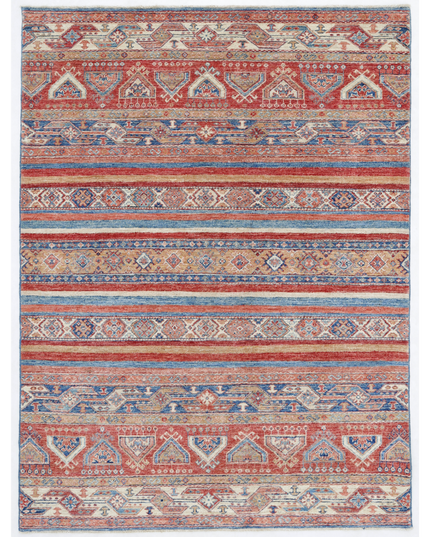 Hand Knotted Khurjeen Wool Rug 4' 11" X 6' 8"