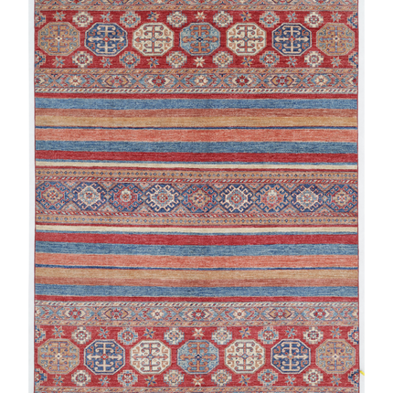 Hand Knotted Khurjeen Wool Rug 5' 9" X 7' 8"