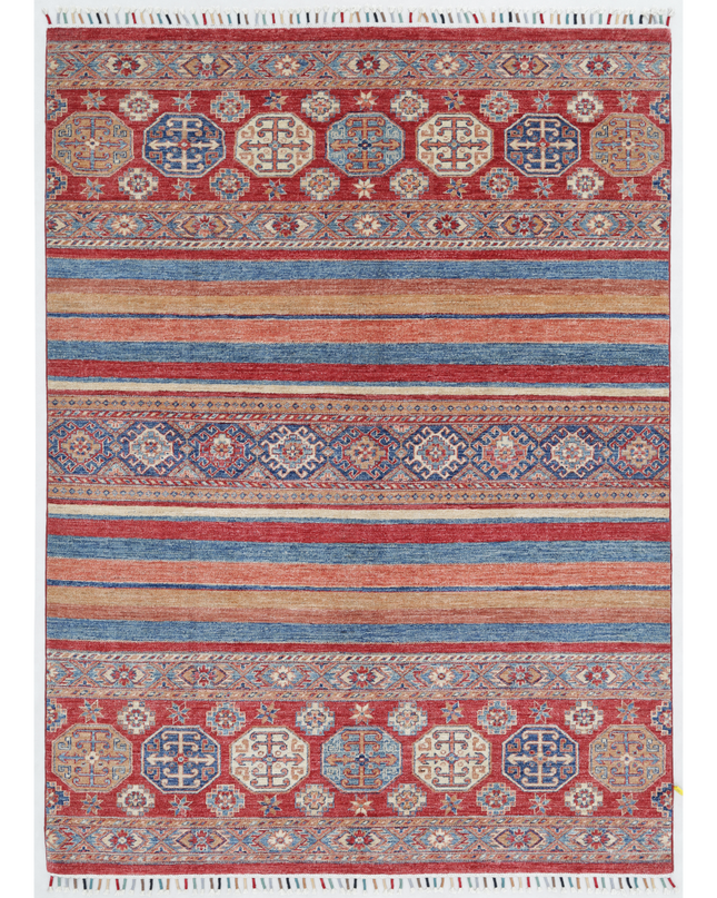 Hand Knotted Khurjeen Wool Rug 5' 9" X 7' 8"