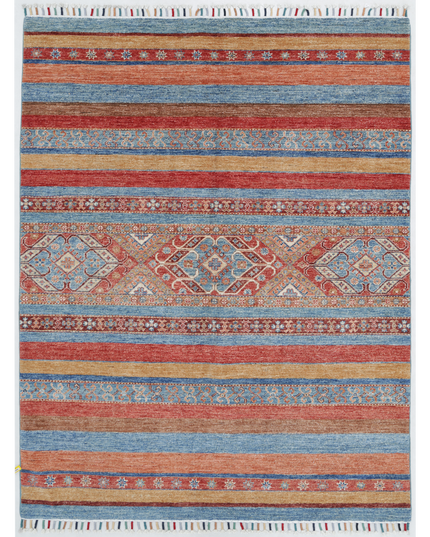 Hand Knotted Khurjeen Wool Rug 4' 10" X 6' 3"
