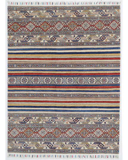 Hand Knotted Khurjeen Wool Rug 5' 0" X 6' 6"