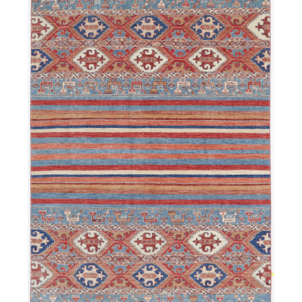 Hand Knotted Khurjeen Wool Rug 5' 9" X 8' 0"