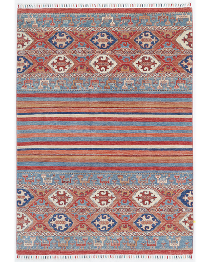 Hand Knotted Khurjeen Wool Rug 5' 9" X 8' 0"