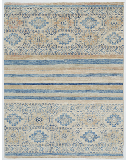 Hand Knotted Khurjeen Wool Rug 4' 11" X 6' 4"