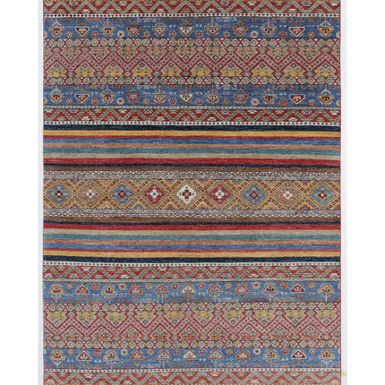 Hand Knotted Khurjeen Wool Rug 5' 6" X 8' 1"