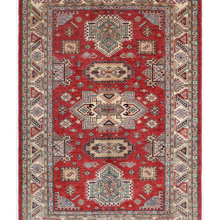 Hand Knotted Kazak Wool Rug 5' 7" X 7' 9"