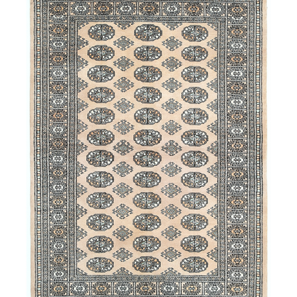 Hand Knotted Bokhara Wool Rug 4' 0" X 5' 9"