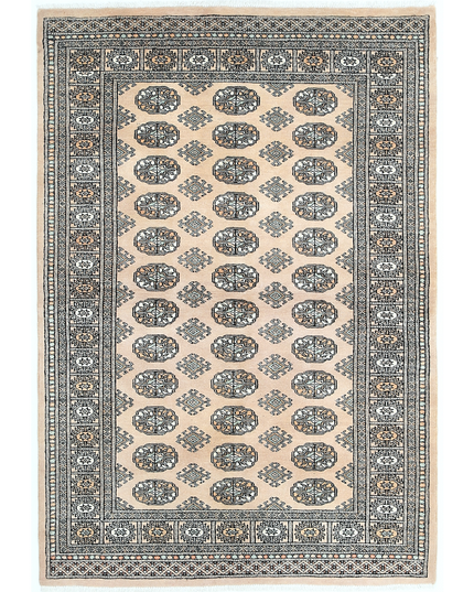 Hand Knotted Bokhara Wool Rug 4' 0" X 5' 9"