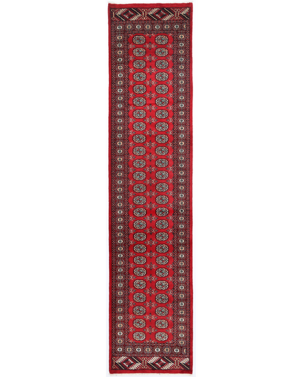 Hand Knotted Bokhara Wool Rug 3' 9" X 12' 3"
