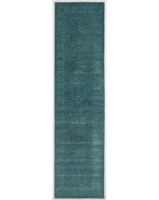 Hand Knotted Overdye Wool Rug 2' 6" X 10' 0"