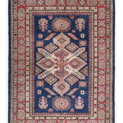 Hand Knotted Kazak Wool Rug 4' 11" X 6' 8"