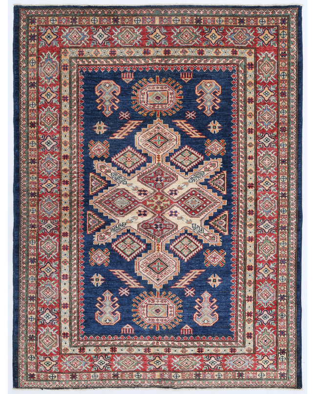 Hand Knotted Kazak Wool Rug 4' 11" X 6' 8"