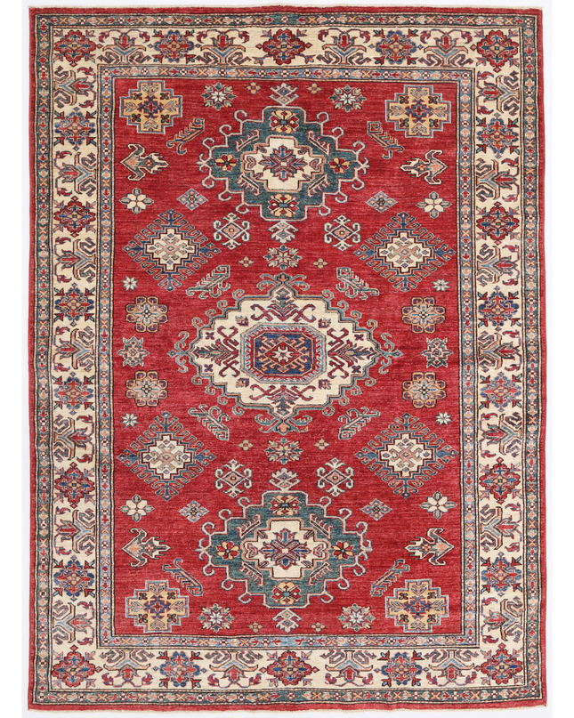 Hand Knotted Kazak Wool Rug 5' 8" X 7' 7"