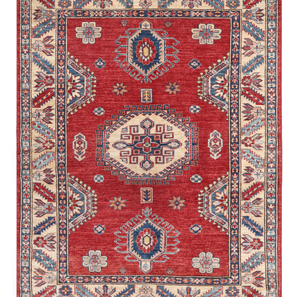 Hand Knotted Kazak Wool Rug 4' 11" X 6' 4"