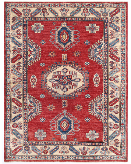 Hand Knotted Kazak Wool Rug 4' 11" X 6' 4"