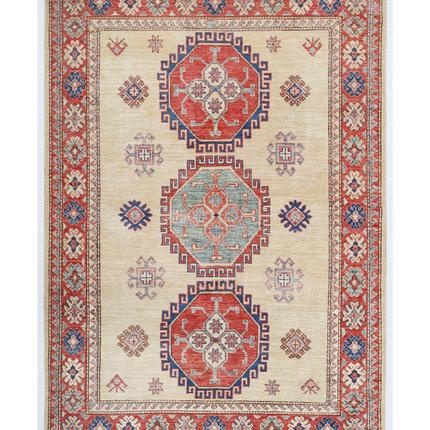 Hand Knotted Kazak Wool Rug 4' 11" X 7' 1"