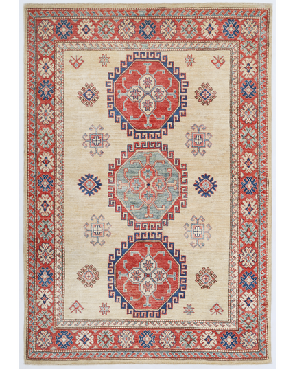 Hand Knotted Kazak Wool Rug 4' 11" X 7' 1"