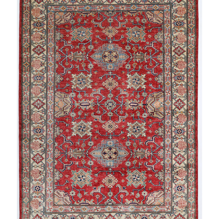 Hand Knotted Kazak Wool Rug 4' 9" X 6' 8"