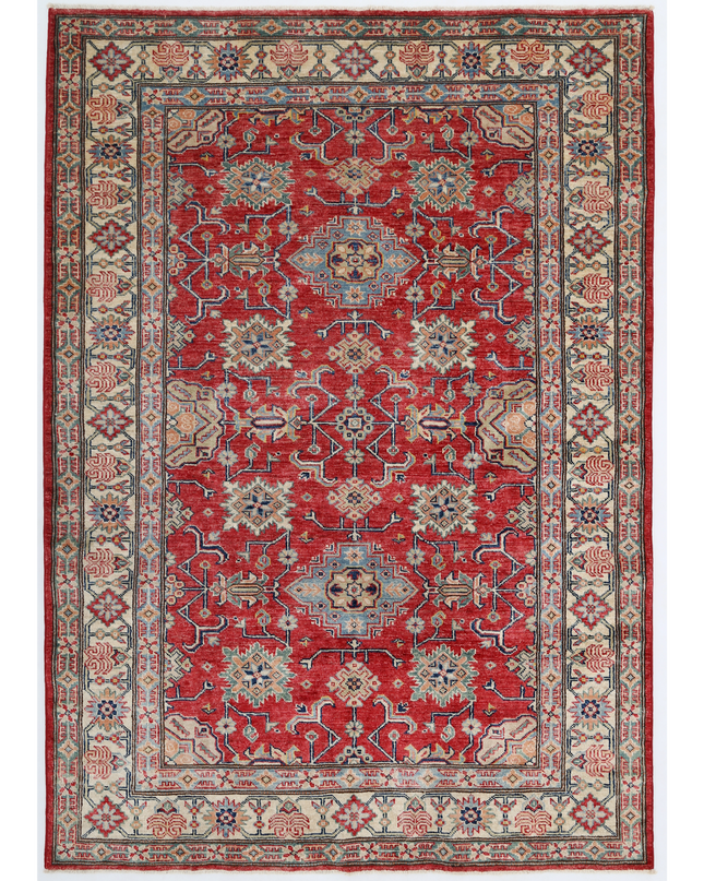 Hand Knotted Kazak Wool Rug 4' 9" X 6' 8"