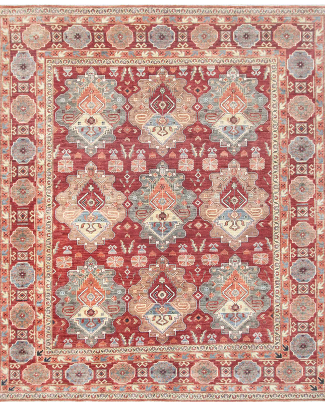 Hand Knotted Humna Wool Rug 8' 1" X 9' 4"