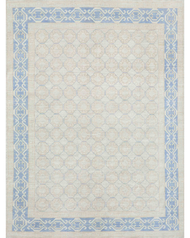 Hand Knotted Khotan Wool Rug 8' 9" X 11' 7"