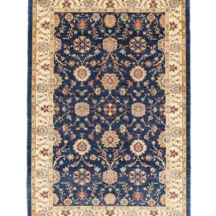 Hand Knotted Ziegler Wool Rug 6' 7" X 9' 9"